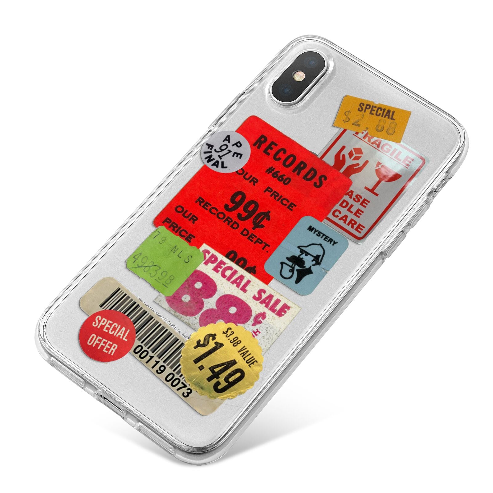 Vintage Stickers iPhone X Bumper Case on Silver iPhone