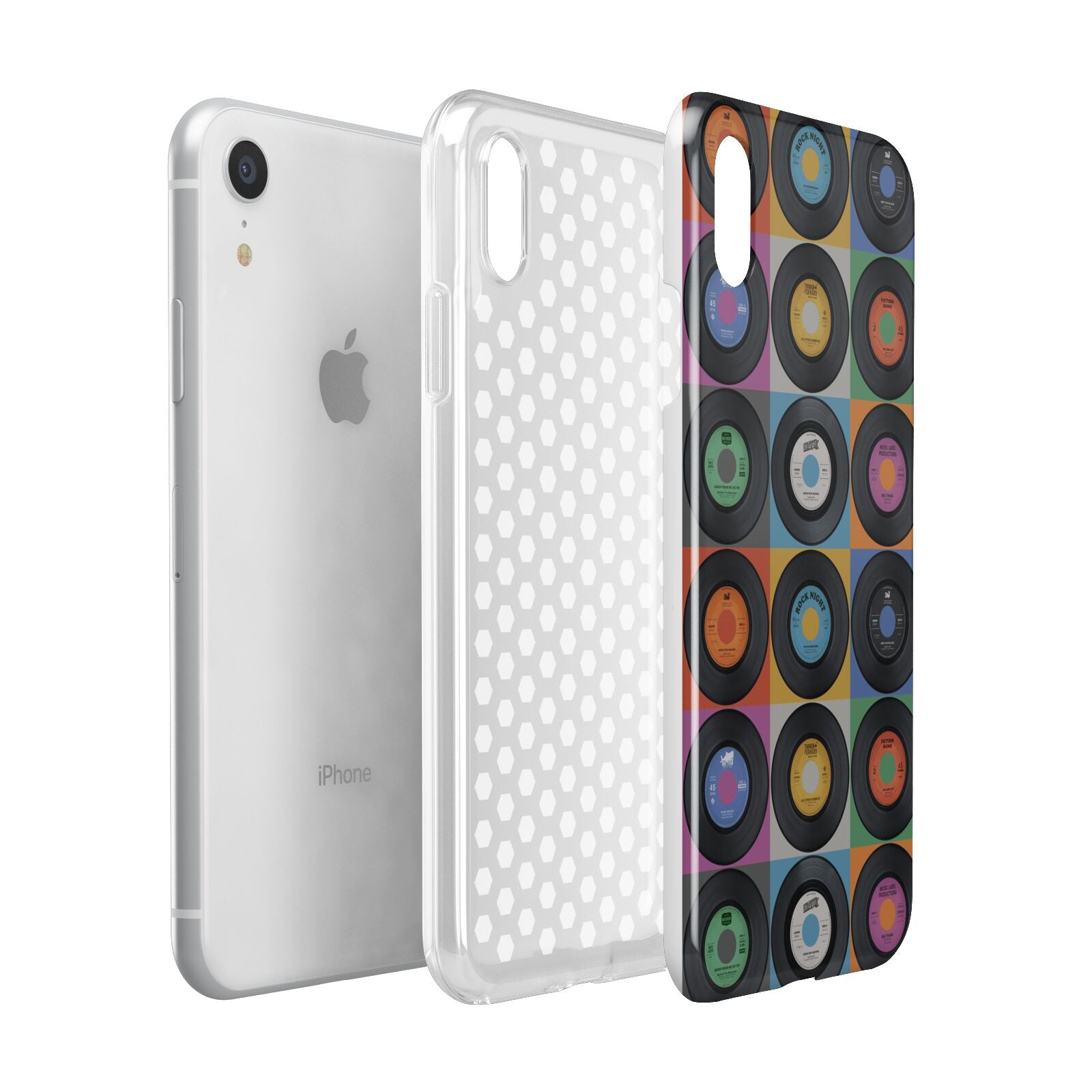 Vinyl Record Apple iPhone XR White 3D Tough Case Expanded view