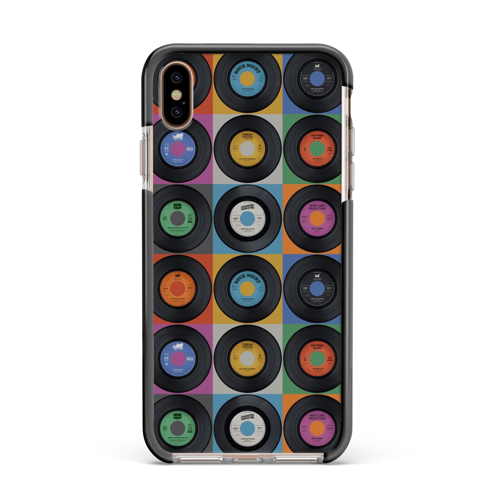Vinyl Record Apple iPhone Xs Max Impact Case Black Edge on Gold Phone