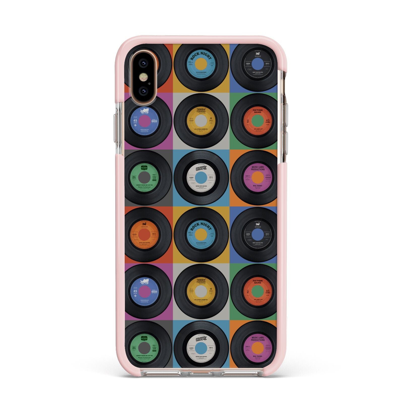 Vinyl Record Apple iPhone Xs Max Impact Case Pink Edge on Gold Phone