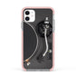 Vinyl Record Player Apple iPhone 11 in White with Pink Impact Case