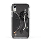 Vinyl Record Player Apple iPhone XR Impact Case Black Edge on Silver Phone