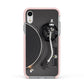 Vinyl Record Player Apple iPhone XR Impact Case Pink Edge on Silver Phone