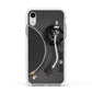Vinyl Record Player Apple iPhone XR Impact Case White Edge on Silver Phone