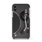 Vinyl Record Player Apple iPhone Xs Impact Case Black Edge on Gold Phone