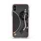 Vinyl Record Player Apple iPhone Xs Impact Case Pink Edge on Silver Phone