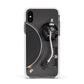 Vinyl Record Player Apple iPhone Xs Impact Case White Edge on Black Phone