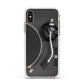 Vinyl Record Player Apple iPhone Xs Impact Case White Edge on Gold Phone