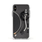 Vinyl Record Player Apple iPhone Xs Impact Case White Edge on Silver Phone