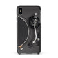 Vinyl Record Player Apple iPhone Xs Max Impact Case Black Edge on Black Phone