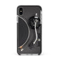 Vinyl Record Player Apple iPhone Xs Max Impact Case Black Edge on Silver Phone