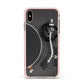 Vinyl Record Player Apple iPhone Xs Max Impact Case Pink Edge on Gold Phone