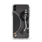 Vinyl Record Player Apple iPhone Xs Max Impact Case White Edge on Silver Phone
