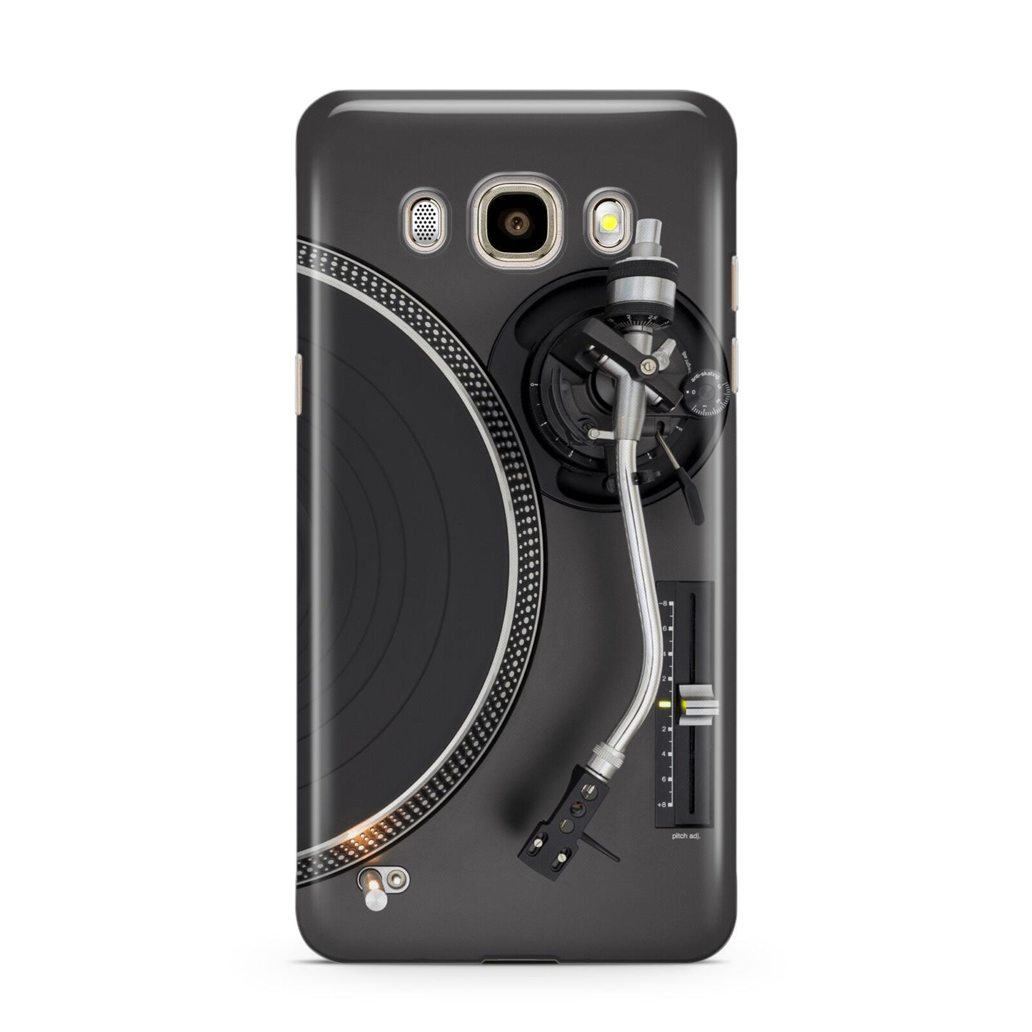 Vinyl Record Player Samsung Galaxy J7 2016 Case on gold phone