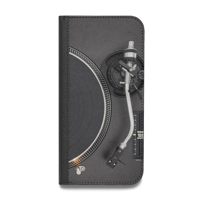 Vinyl Record Player Vegan Leather Flip Samsung Case