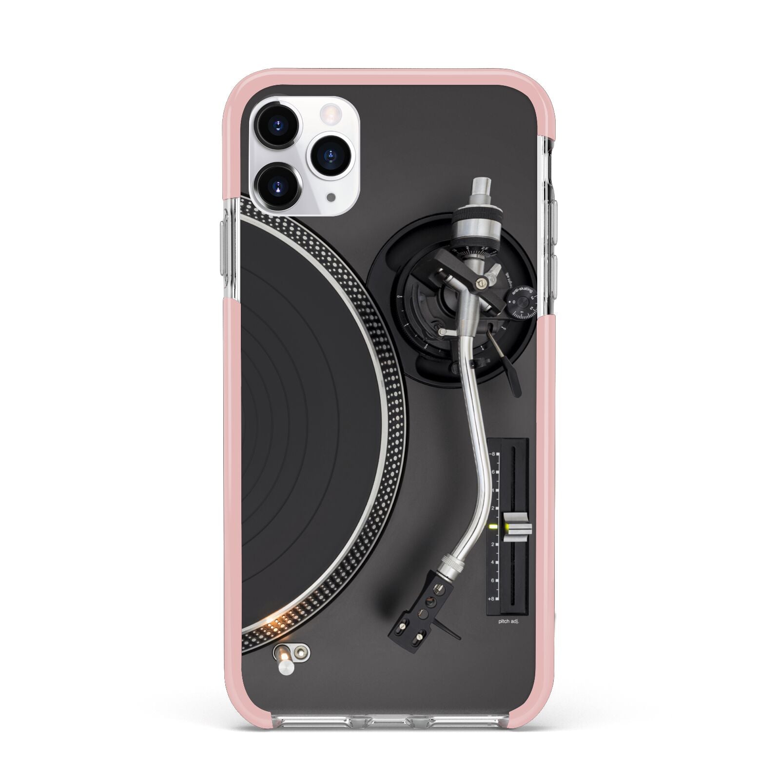 Vinyl Record Player iPhone 11 Pro Max Impact Pink Edge Case