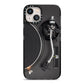 Vinyl Record Player iPhone 13 Black Impact Case on Silver phone