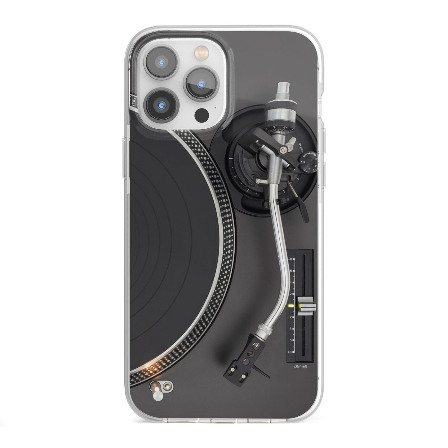 Vinyl Record Player iPhone 13 Pro Max TPU Impact Case with White Edges