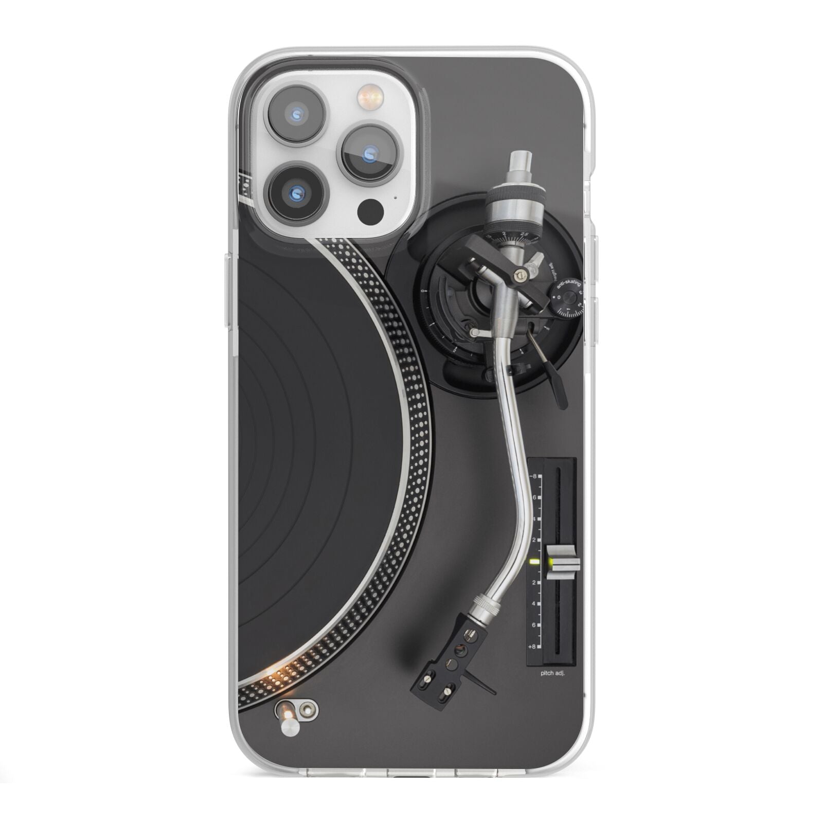 Vinyl Record Player iPhone 13 Pro Max TPU Impact Case with White Edges