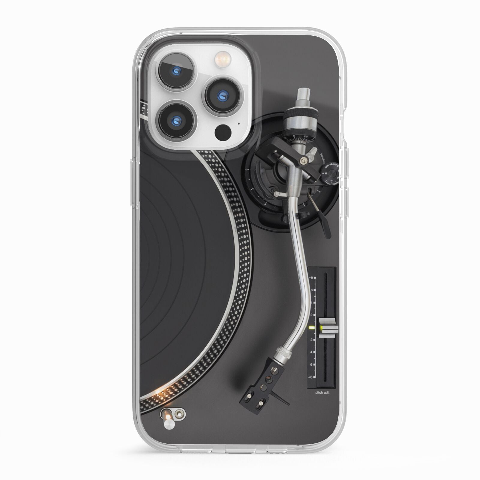Vinyl Record Player iPhone 13 Pro TPU Impact Case with White Edges