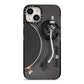 Vinyl Record Player iPhone 14 Black Impact Case on Silver phone