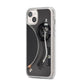 Vinyl Record Player iPhone 14 Plus Clear Tough Case Starlight Angled Image