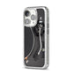 Vinyl Record Player iPhone 14 Pro Glitter Tough Case Silver Angled Image