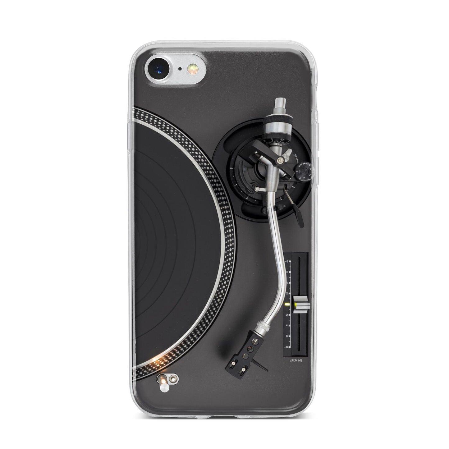 Vinyl Record Player iPhone 7 Bumper Case on Silver iPhone