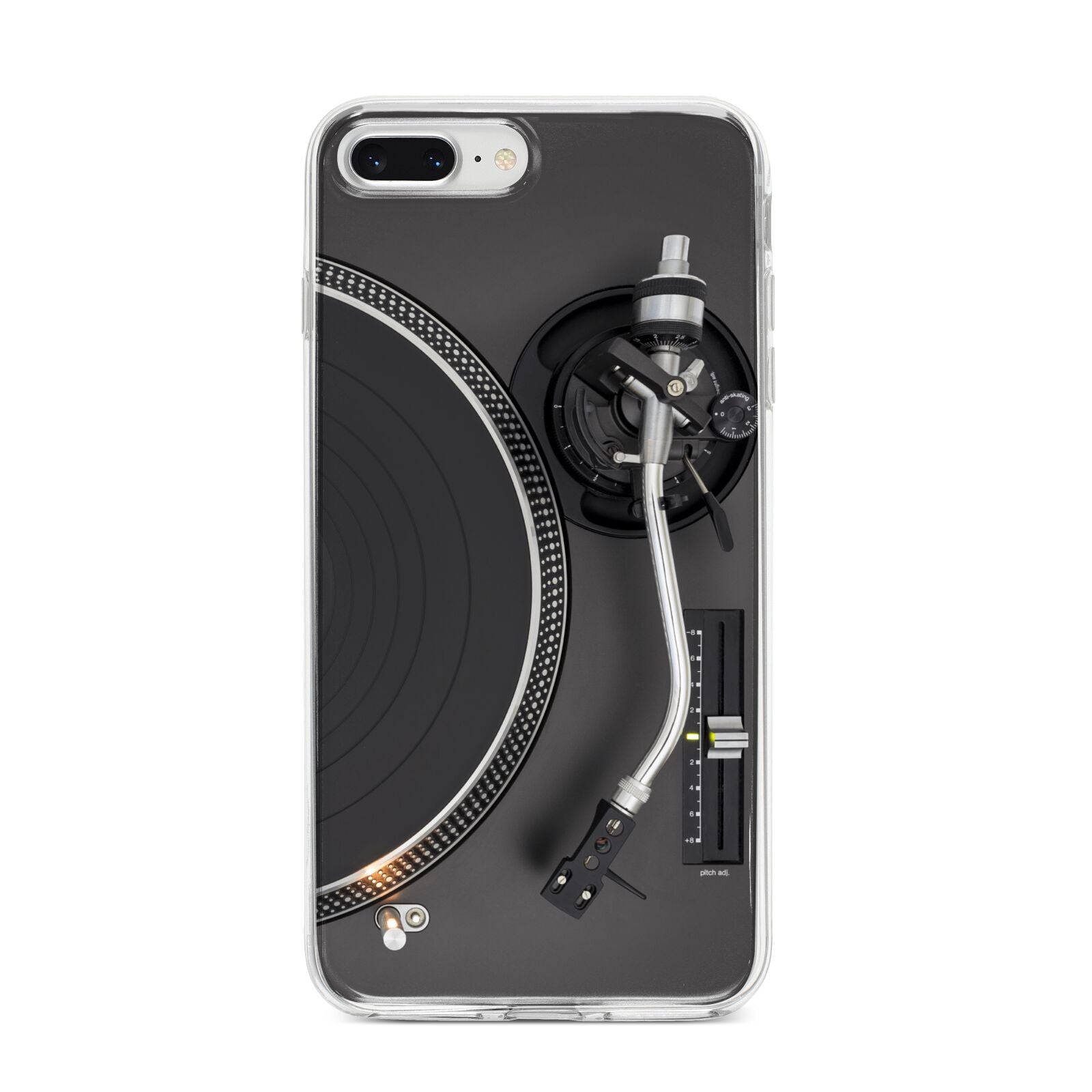 Vinyl Record Player iPhone 8 Plus Bumper Case on Silver iPhone