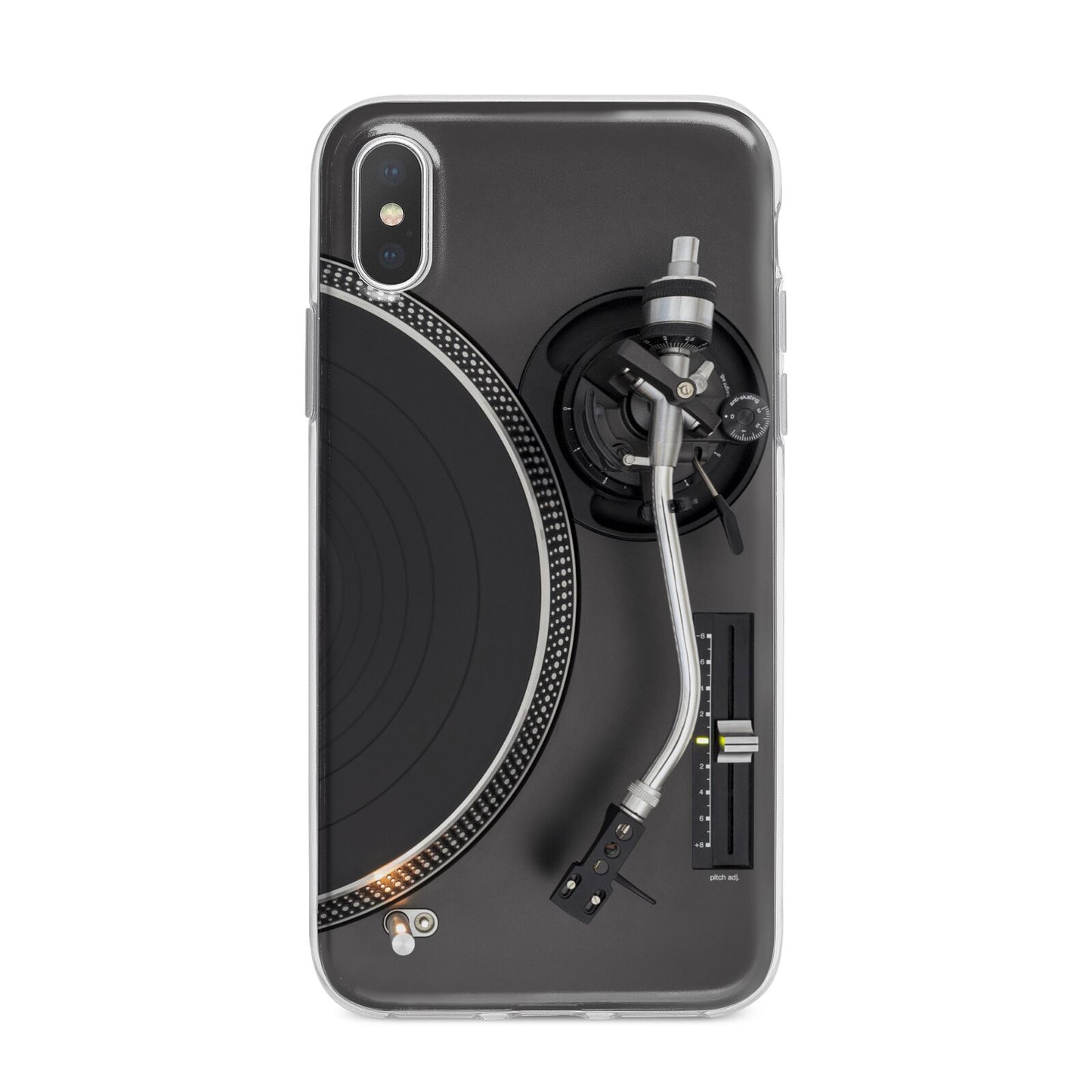 Vinyl Record Player iPhone X Bumper Case on Silver iPhone Alternative Image 1