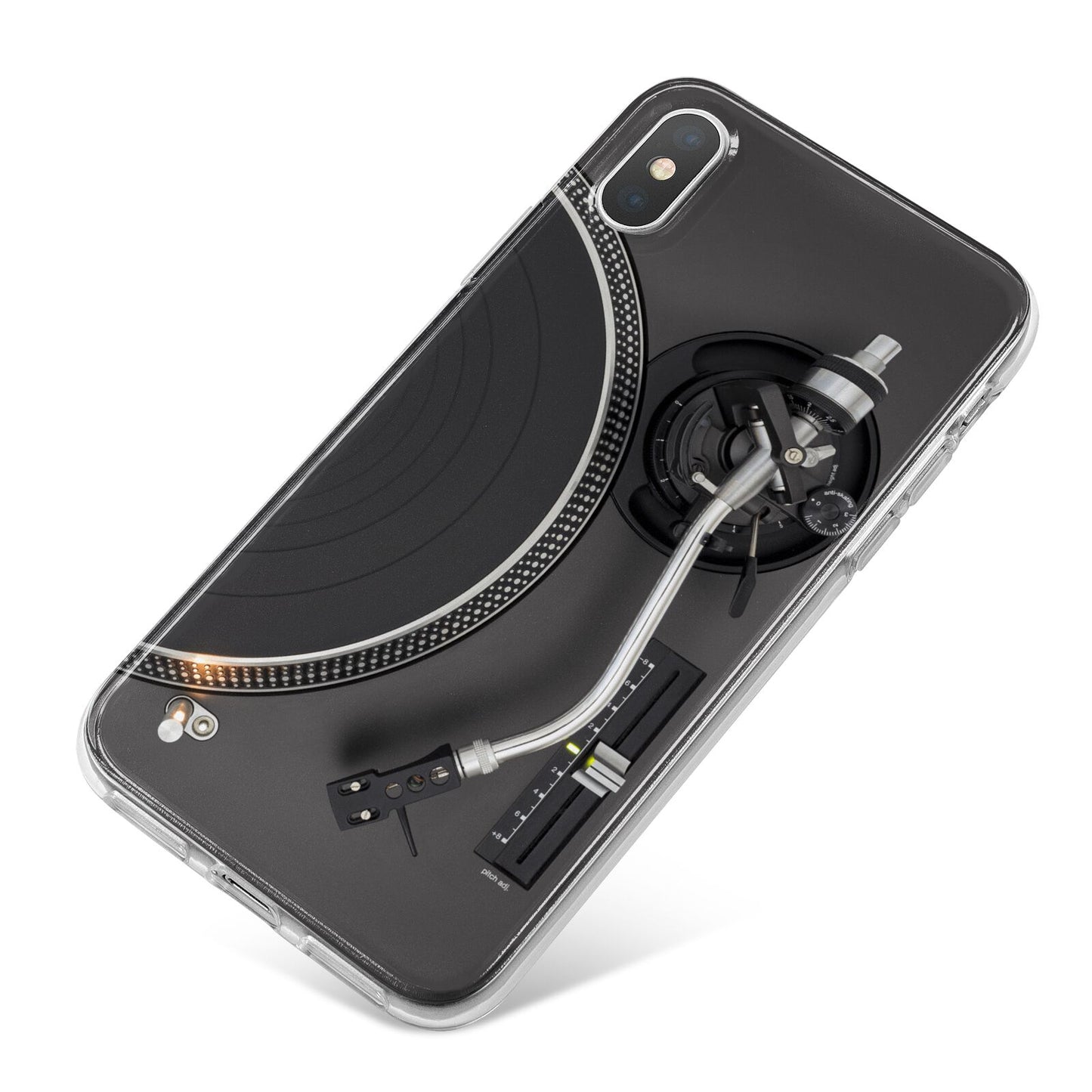 Vinyl Record Player iPhone X Bumper Case on Silver iPhone