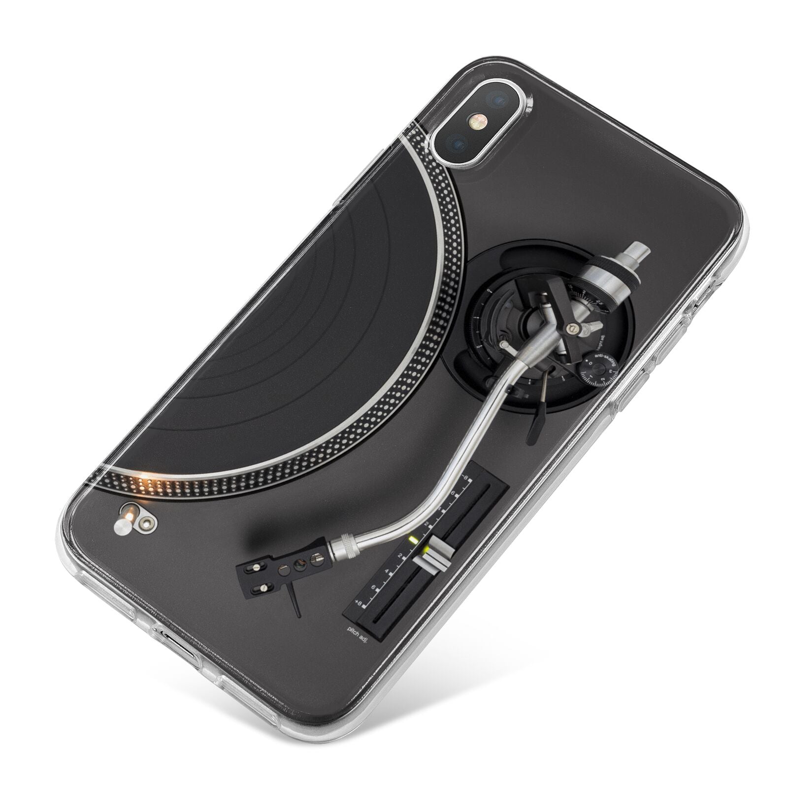 Vinyl Record Player iPhone X Bumper Case on Silver iPhone