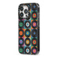 Vinyl Record iPhone 13 Pro Black Impact Case Side Angle on Silver phone