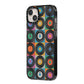 Vinyl Record iPhone 14 Plus Black Impact Case Side Angle on Silver phone
