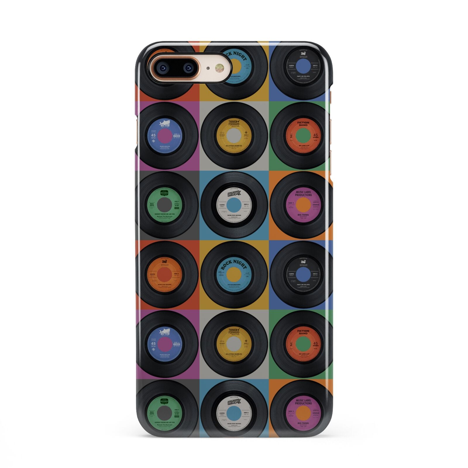 Vinyl Record iPhone 8 Plus 3D Snap Case on Gold Phone