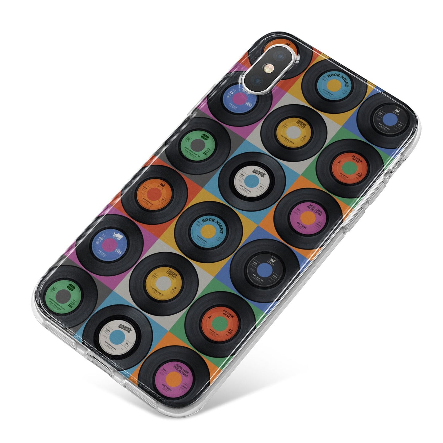 Vinyl Record iPhone X Bumper Case on Silver iPhone