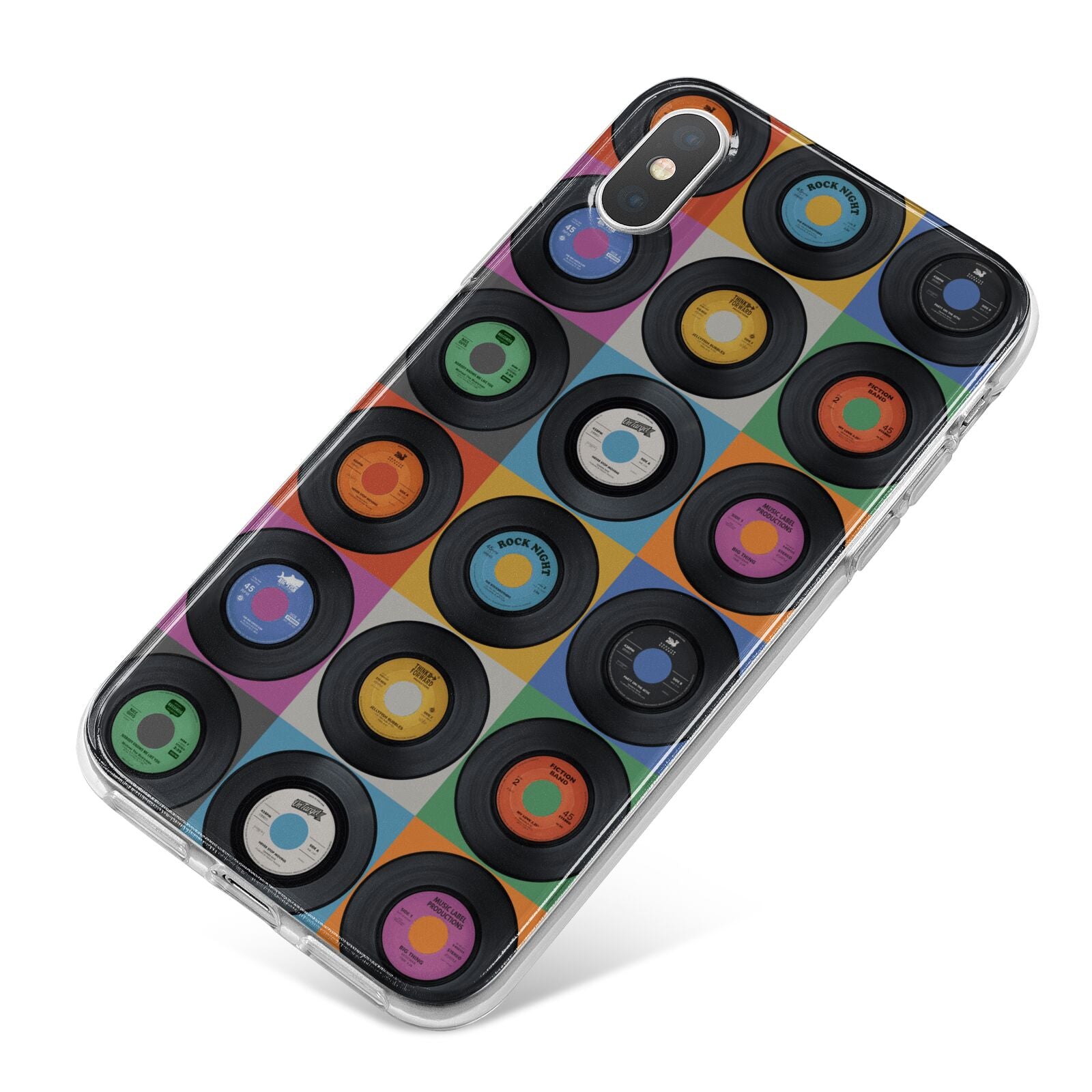 Vinyl Record iPhone X Bumper Case on Silver iPhone