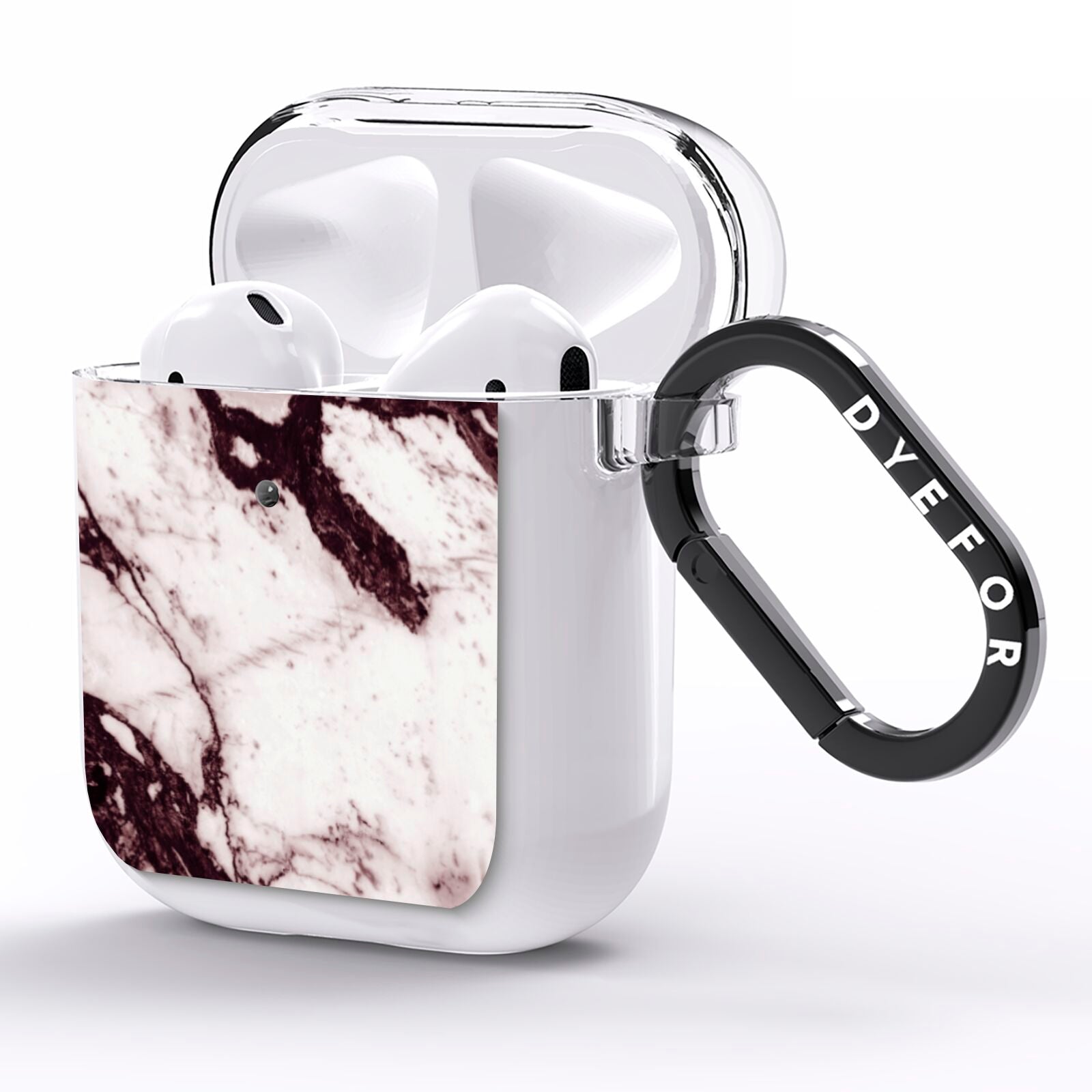 Viola Marble AirPods Clear Case Side Image