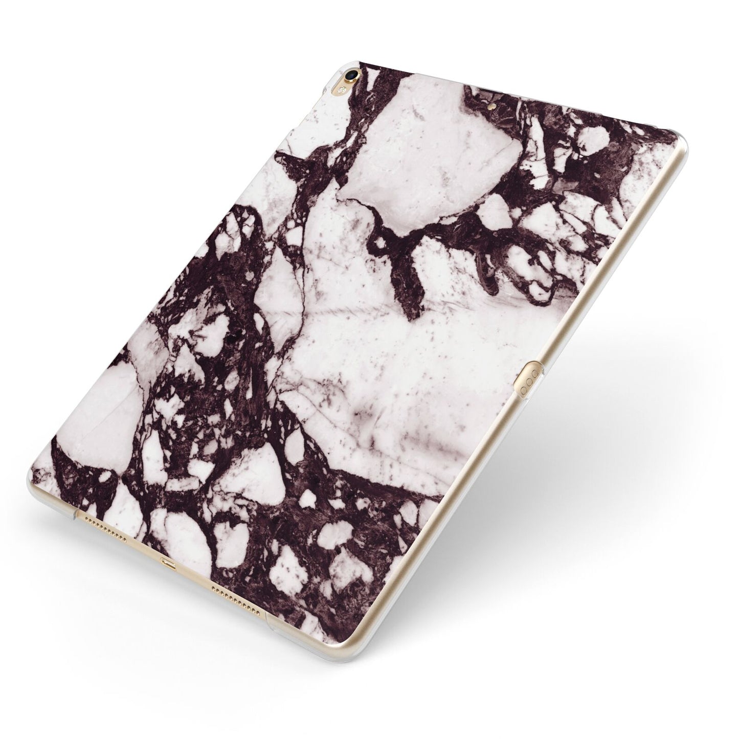 Viola Marble Apple iPad Case on Gold iPad Side View