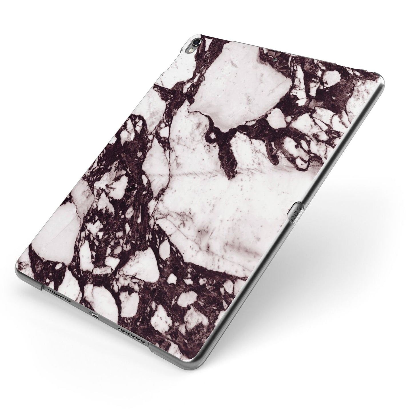Viola Marble Apple iPad Case on Grey iPad Side View