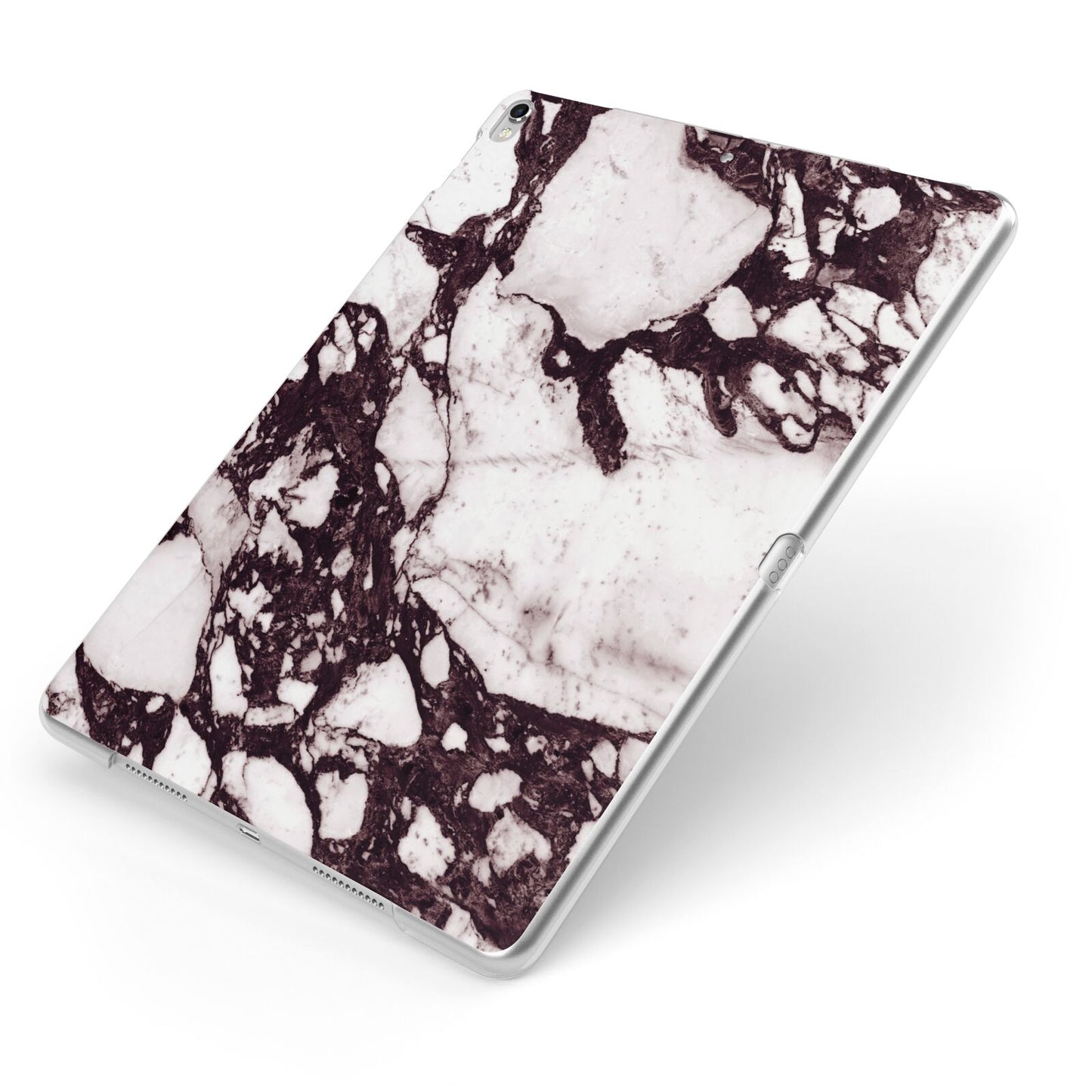 Viola Marble Apple iPad Case on Silver iPad Side View