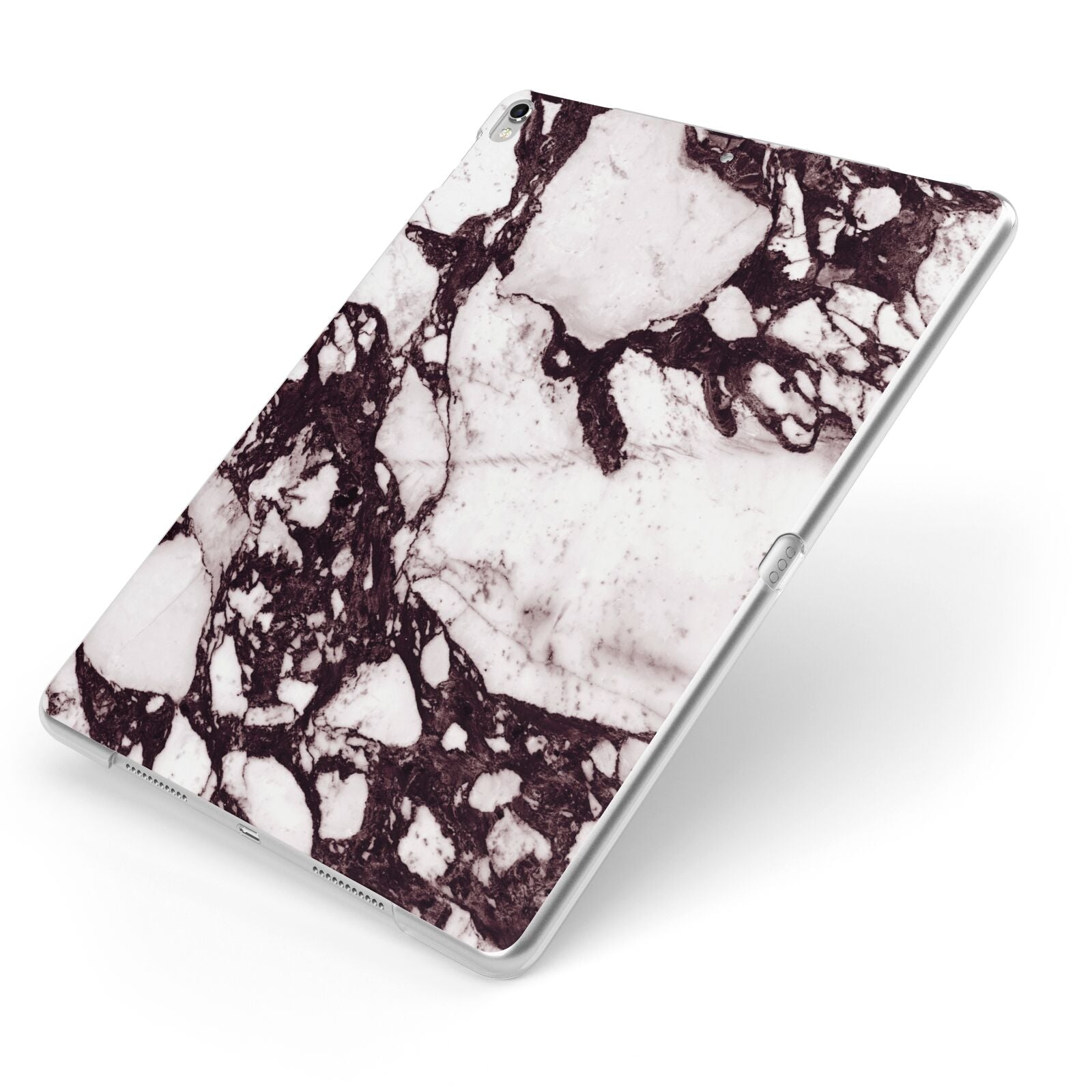 Viola Marble Apple iPad Case on Silver iPad Side View