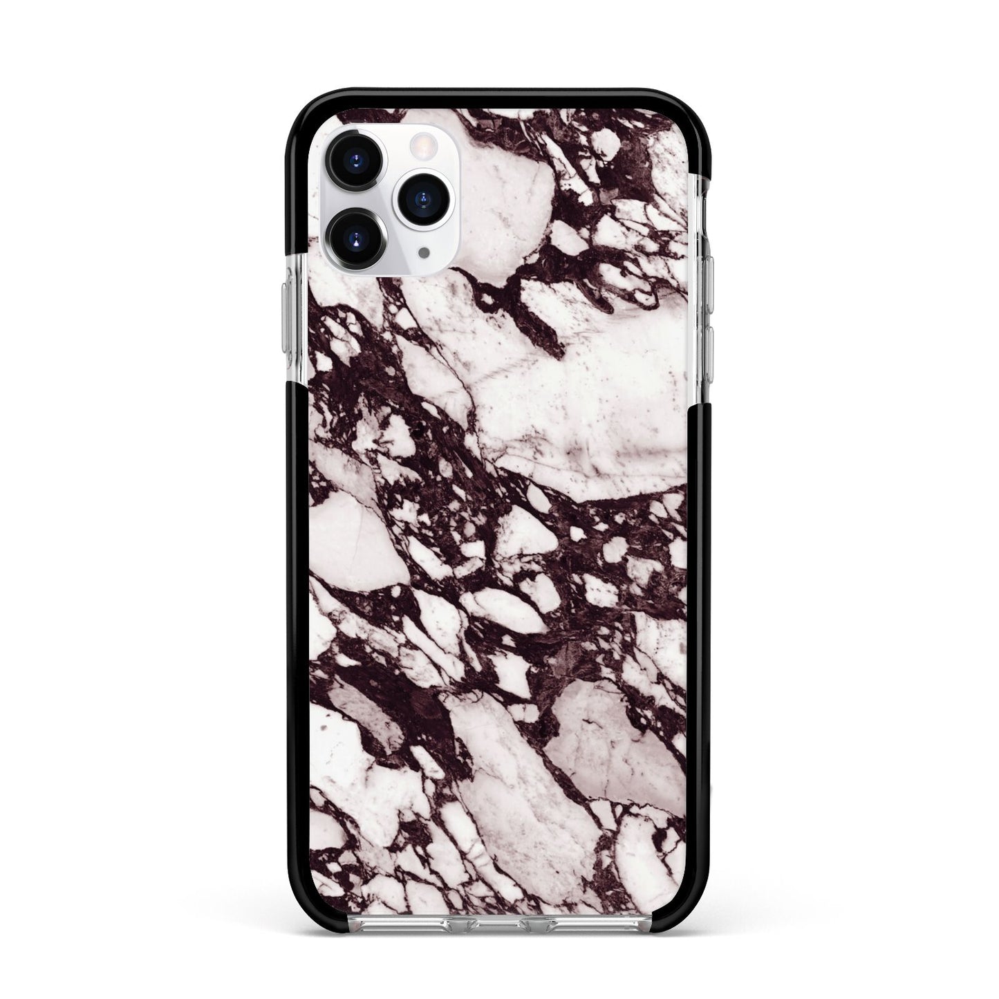 Viola Marble Apple iPhone 11 Pro Max in Silver with Black Impact Case