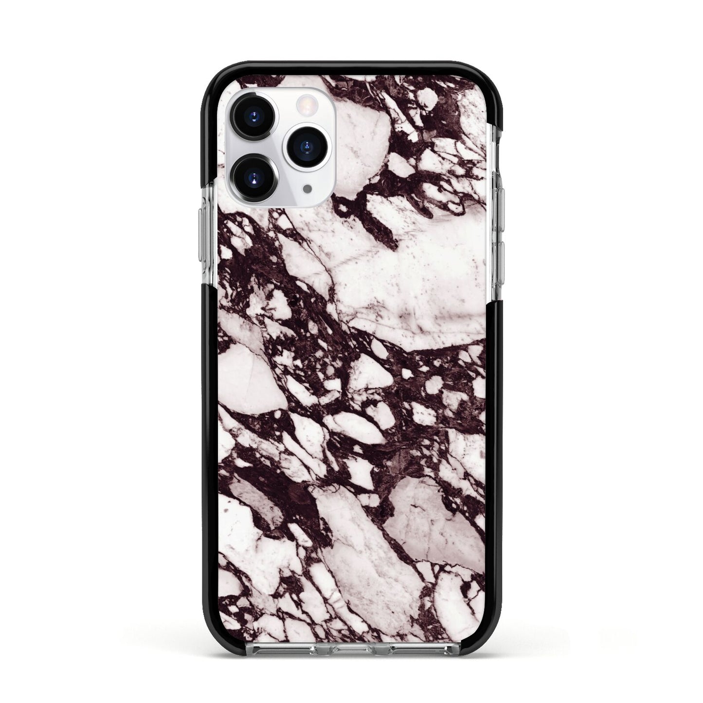 Viola Marble Apple iPhone 11 Pro in Silver with Black Impact Case