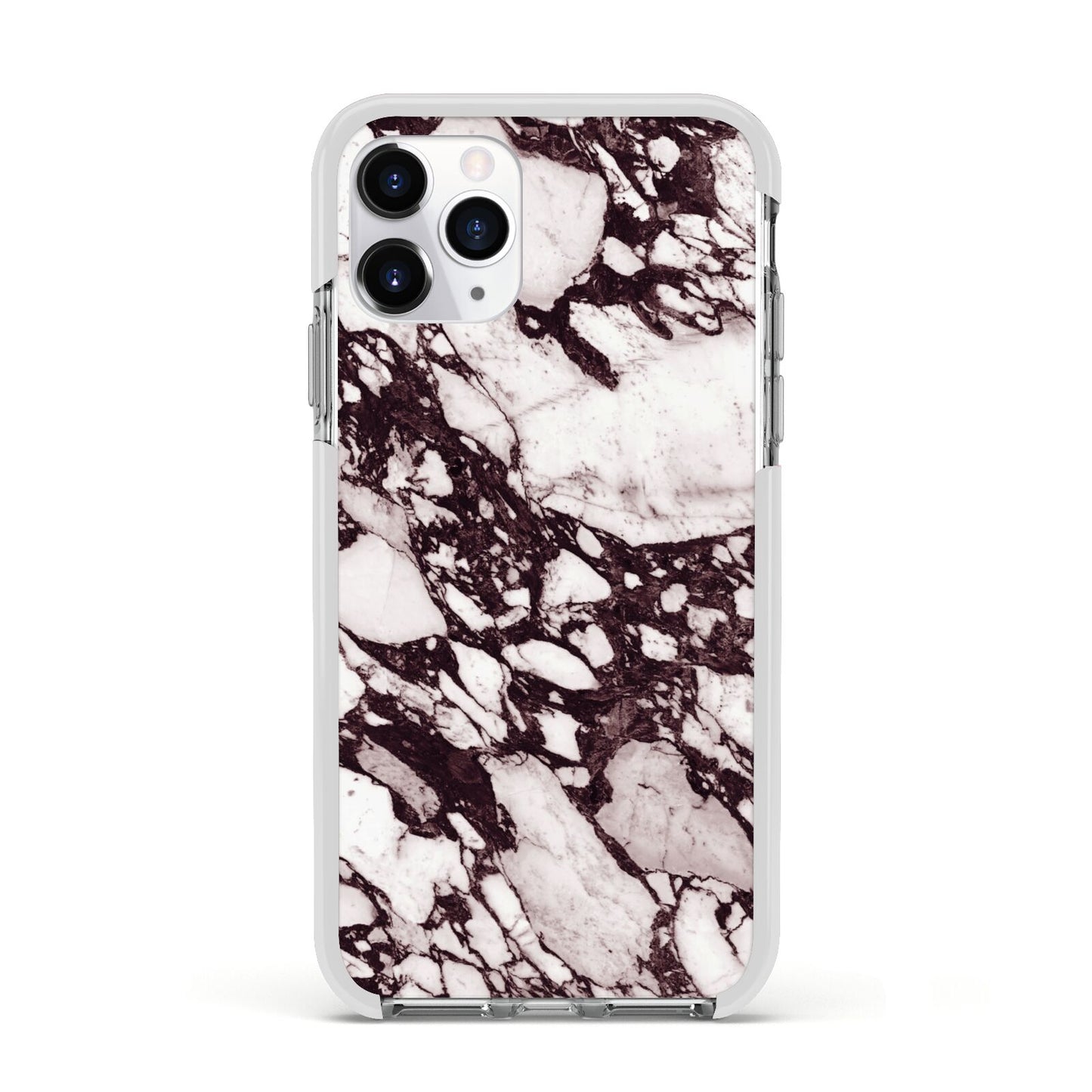 Viola Marble Apple iPhone 11 Pro in Silver with White Impact Case