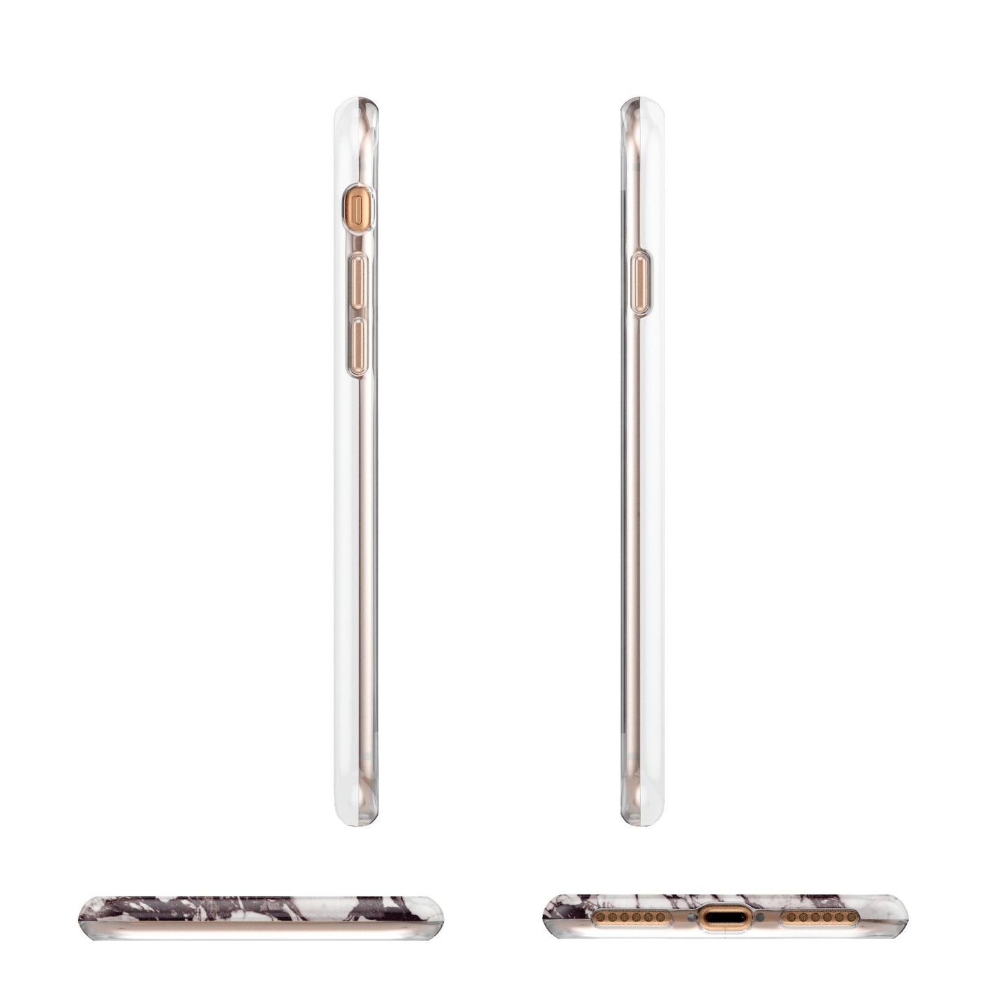 Viola Marble Apple iPhone 7 8 3D Wrap Tough Case Alternative Image Angles