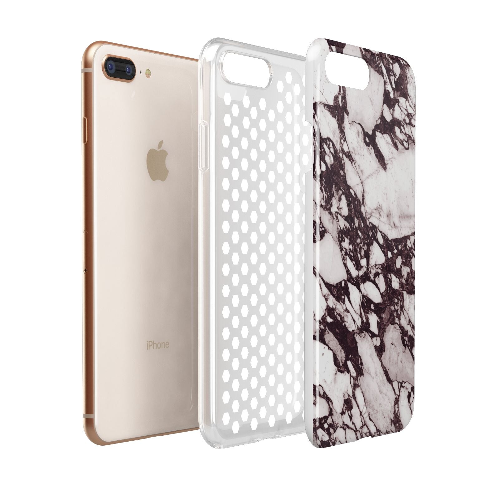 Viola Marble Apple iPhone 7 8 Plus 3D Tough Case Expanded View
