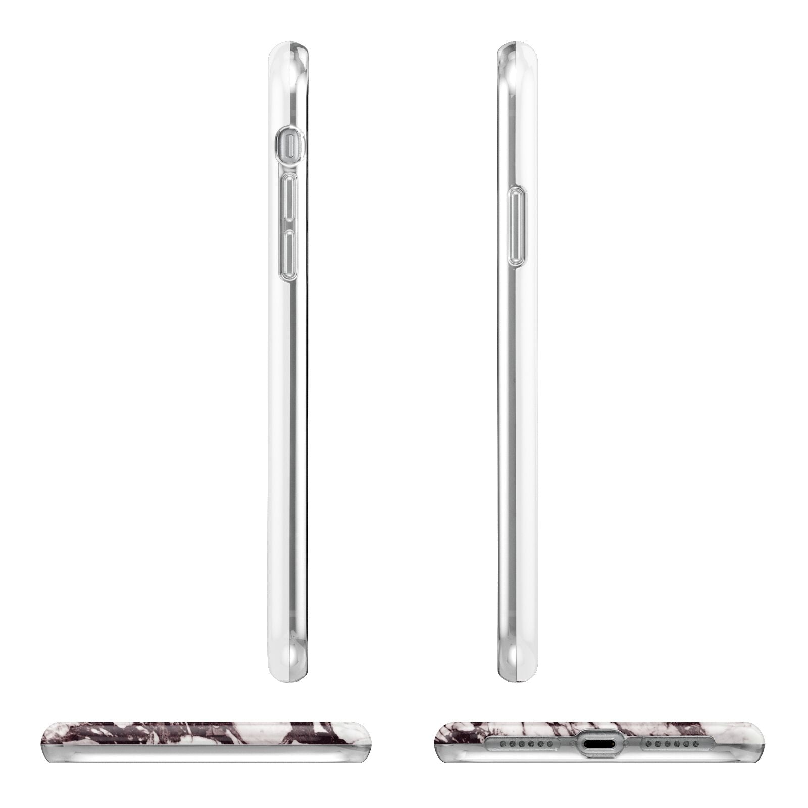 Viola Marble Apple iPhone XR in White with 3D Wrap Tough Case Alternative Image Angles