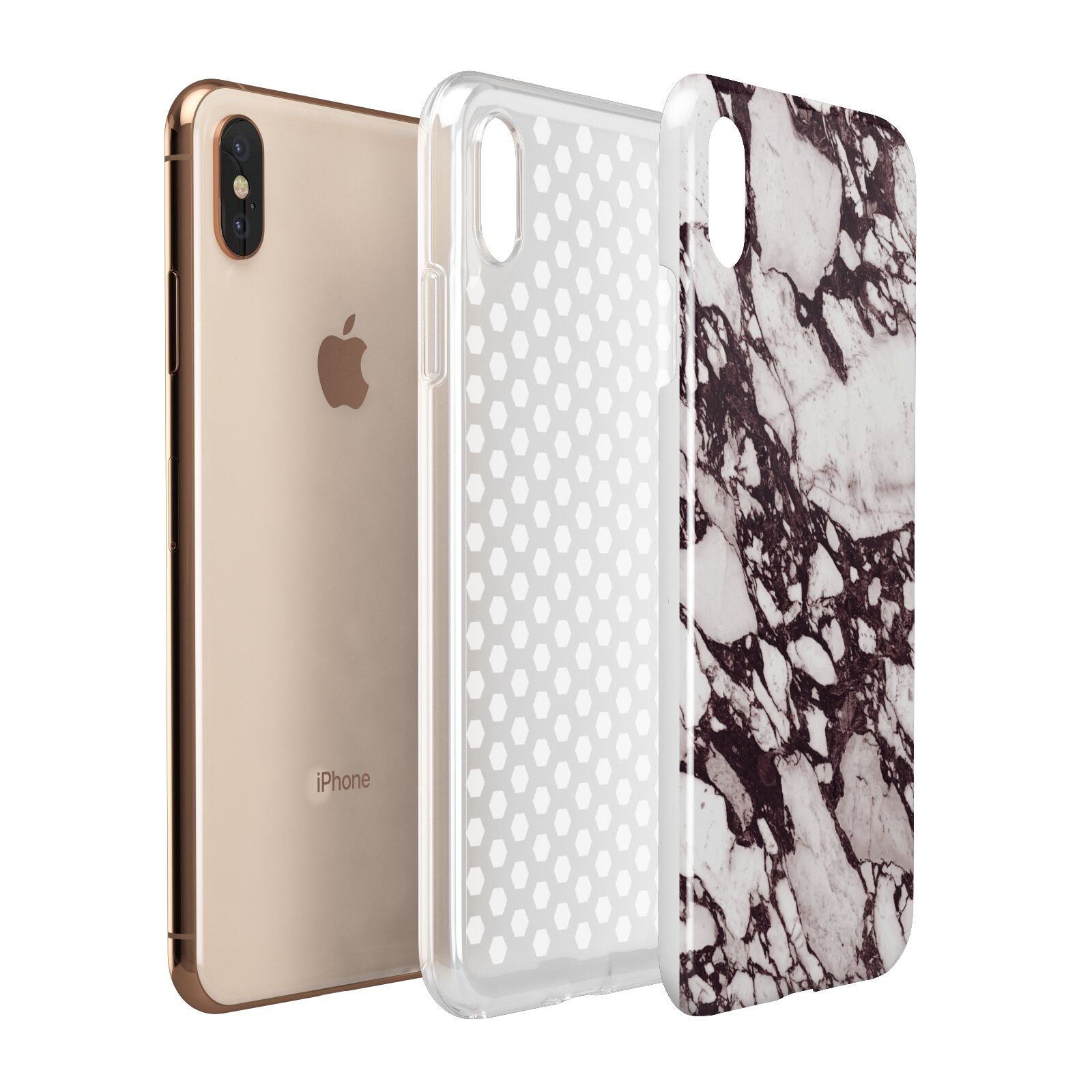 Viola Marble Apple iPhone Xs Max 3D Tough Case Expanded View