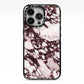 Viola Marble iPhone 13 Pro Black Impact Case on Silver phone